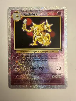 pokemon kadabra legendary collection Reverse Holo 49/110 Creased Ex Card Vintage - Image 1