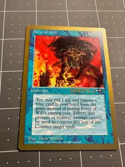 MTG Force of Will 1997 Paul McCabe Tournament World Championship Card mint. - Image 1