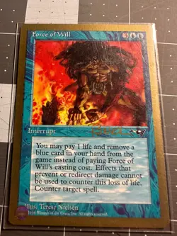 MTG Force of Will 1997 Paul McCabe Tournament World Championship Card mint. - Image 3