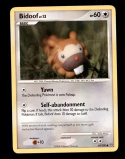 3X Pokemon Card Bidoof LV.13 Stormfront 54/100 MODERATELY PLAYED Non-Holo Common - Image 1