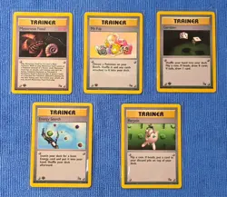 Pokemon 1999 1st EDITION 5 Card TRAINER Lot Fossil - NM - Mint - Image 1