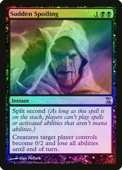 2XSudden Spoiling FOIL Time Spiral LP/NM Black Rare MAGIC MTG - Image 1