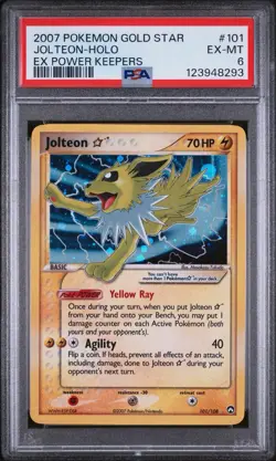 Pokemon TCG Jolteon Gold Star Card #101/108 Power Keepers PSA 6 - Image 1