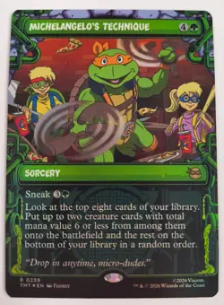 MTG Michelangelo's Technique (Foil Showcase), NM/Unplayed, TMNT - Image 1