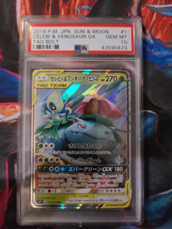 PSA 10 2018 Sun Moon Pokemon Japanese Tag Team Venusaur/Celebi #1 AR - Image 1