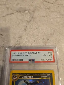 PSA 8 Umbreon Neo Discovery Holo Rare Pokemon 2001 13/75 Unlimited - Image 2