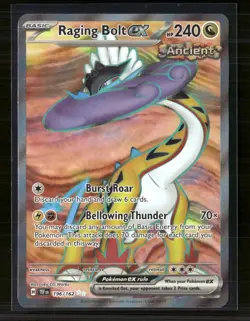 Pokemon 2024 Temporal Forces Raging Bolt EX SR FA #196/162 - Image 1