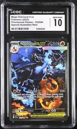 Pokemon Phantasmal flames Mega Charizard X ex SIR 125/094 CGC 10! - Image 1