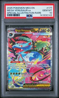 2025 Pokemon Mega Evolutions Venusaur EX Special Illustration Rare #177 PSA 10 - Image 1