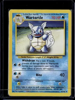 Wartortle - 042/102 / Base Set 1999 MP / Pokemon TCG - Image 1