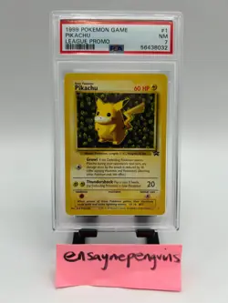 1999 Pokemon Ivy Pikachu Black Star League Promo Card #1 GRADED PSA 7 NEAR MINT - Image 1