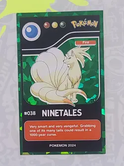 Pokemon, PERU, Ninetales, Pokedex Black Edition, Green Cracked Holo Holo, LP - Image 1