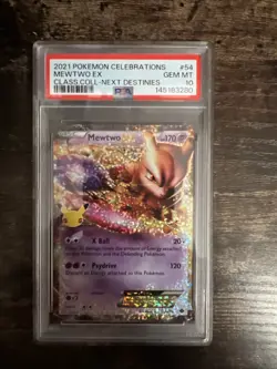 2021 Pokemon Celebrations Classic Collection #54 Mewtwo Ex PSA 10 - Image 1