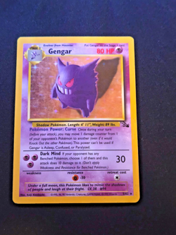 Pokemon TCG Gengar Fossil 5/62 Holo 1999-2000 Wizards Base Set Copyright Holo... - Image 1