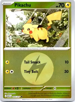 PIKACHU (ENERGY SYMBOL PATTERN) 055/217 ME: ASC POKEMON REVERSE HOLO NM/M - Image 1