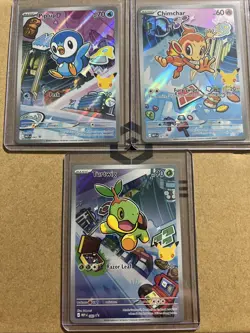 Pokemon 1st Partner Illustration Collections Turtwig #40 Chimchar #41 Piplup #42 - Image 1