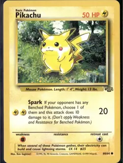 Pikachu 60/64 Common Jungle Pokemon TCG - LP - Image 1