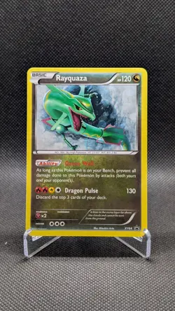 2015 Pokemon Rayquaza XY64 Promo Cosmos Holo Rare Black Star LP - Image 1