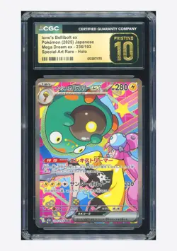 Pokemon CGC 10 PRISTINE Iono's Bellibolt ex SAR 2025 236/193 M2a Japanese - Image 1
