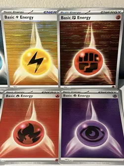 Complete Black Bolt & White Flare Horizontal Line Holo Energy Set 8 Cards - Image 2