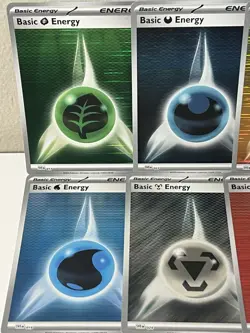 Complete Black Bolt & White Flare Horizontal Line Holo Energy Set 8 Cards - Image 3
