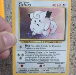 Wizards of the Coast Clefairy Base Set Holo Rare 40 HP Basic Pokemon Card 5/102 - Image 1