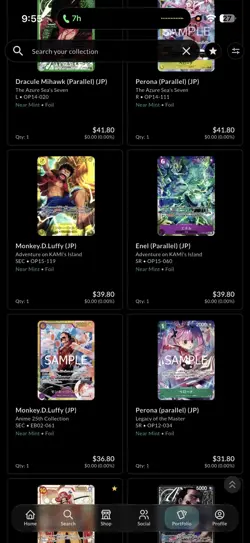 Bandai One Piece CCG Japanese Foil Parallel SP Card Lot Mihawk Nami Luffy Perona - Image 3