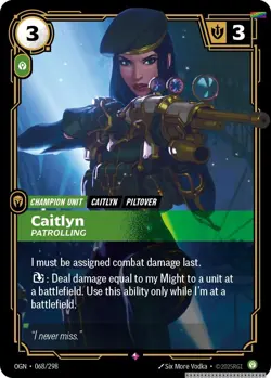 Caitlyn - Patrolling [OGN - 068/298] - LP [Foil] TCG Riftbound - Image 1