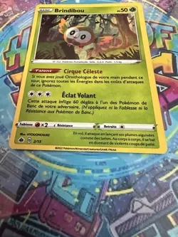 Pokemon 2022 McDonald's Promos Rowlet/Brindibou 2/15 Holo Rare French Card - Image 3