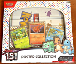 Pokemon TCG Scarlet & Violet 151 Poster Collection Box 3 Packs - SEALED NEW - Image 1