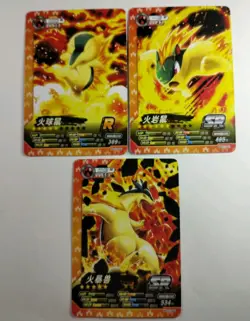 Cyndaquil Quilava Typhlosion Lot of 3 Pokemon Eif ID SR Chinese Cards - Image 1