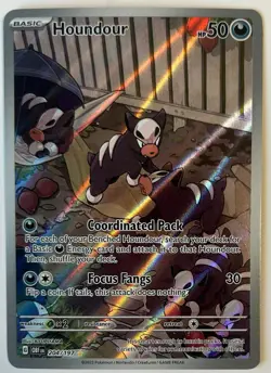 Houndour 204/197 SV03: Obsidian Flames Holo Pokemon Card NM - Image 1