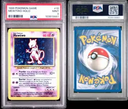 1999 Pokemon Game #10 Mewtwo Holo PSA 9 MINT - Image 3