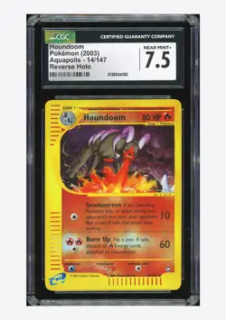 Pokemon CGC 7.5 Houndoom Reverse Holo 2003 14/147 Aquapolis English - Image 1
