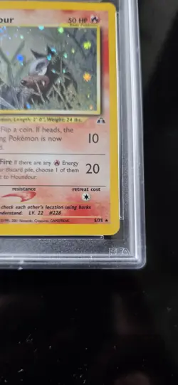 Pokemon Houndour Neo Discovery 5/75 1st Edition Holo Rare English 2001 PSA 8 - Image 3