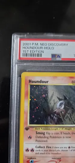 Pokemon Houndour Neo Discovery 5/75 1st Edition Holo Rare English 2001 PSA 8 - Image 4