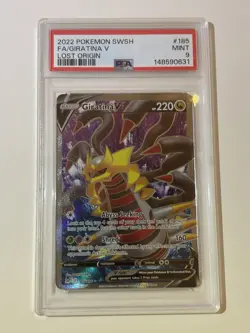 Pokemon Giratina V Full Art Holo 185/196 SWSH11 Lost Origin 2022 PSA 9 - Image 1
