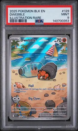 Dwebble Pokemon Blk En-Black Bolt 129 NM PSA 9 - Image 1