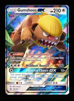 * * 1x Gumshoos GX 110/149 x1 * * Sun & Moon Pokemon Unplayed NM - Image 1