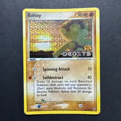 Pokemon TCG- Baltoy- 53/107- Reverse Holo Rare Stamped- EX Deoxys- HP - Image 1