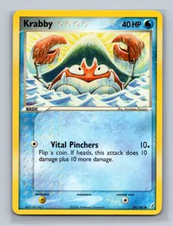 Krabby 54/100 LP - EX Crystal Guardians Pokemon Card - Tomokazu Komiya Art LP - Image 1