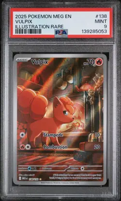 2025 POKEMON MEG EN-MEGA EVOLUTION ILLUSTRATION RARE #138 VULPIX PSA 9 - Image 1