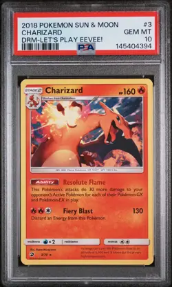 2018 POKEMON SUN & MOON DRAGON MAJESTY LET'S PLAY EEVEE! #3 CHARIZARD PSA 10 - Image 1