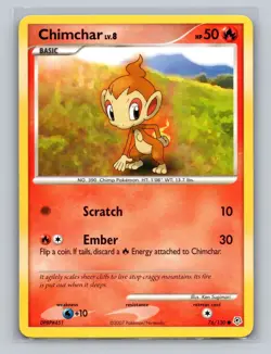 Pokemon Diamond & Pearl 76/130 Common Card - Chimchar LP-MP - Image 1