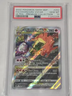 2022 Pokemon SWSH BSP Ultra Premium Collection #262 FA Charizard VSTAR PSA 10 - Image 1