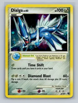 Dialga LV.63 4/100 Holo Rare Diamond Pearl Majestic Dawn 2008 Pokemon Card LP - Image 1