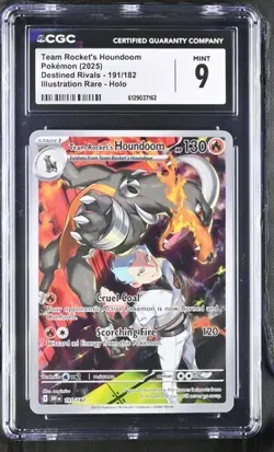 Team Rocket's Houndoom *CGC 9* Illustration Rare *Destined Rivals* #191 *Pokemon - Image 1