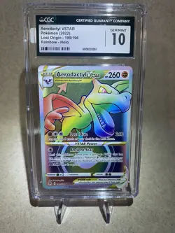 Pokemon Aerodactyl VSTAR Lost Origin 199/196 Rainbow Rare CGC 10 - Image 1