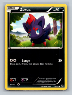 Pokemon Black & White 70/114 Zorua Common Card - LP - Image 1