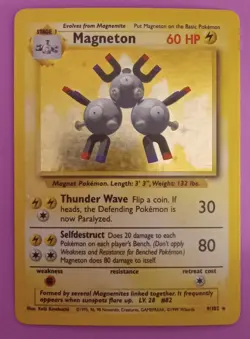 Pokemon TCG Magneton 9/102 Base Set Holo Rare Lightly Played - Image 1